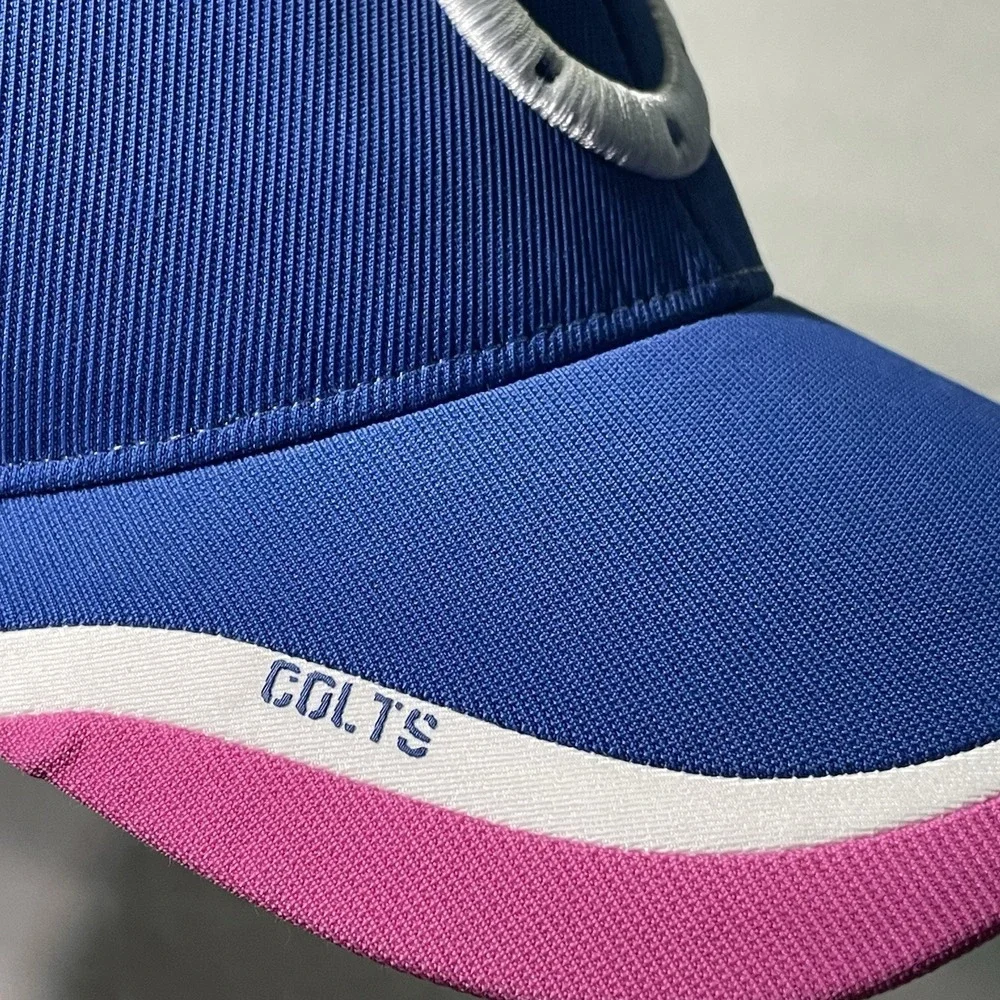 NWT NFL Colts Onfield Reebok Women's Cap Blue with Pink Trim and Ribbon Size S/M